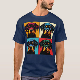 Retro Rottweiler Art Niedliche Welpe T-Shirt