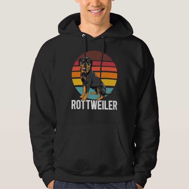 Retro Rottweiler Dog Hoodie (Vorderseite)