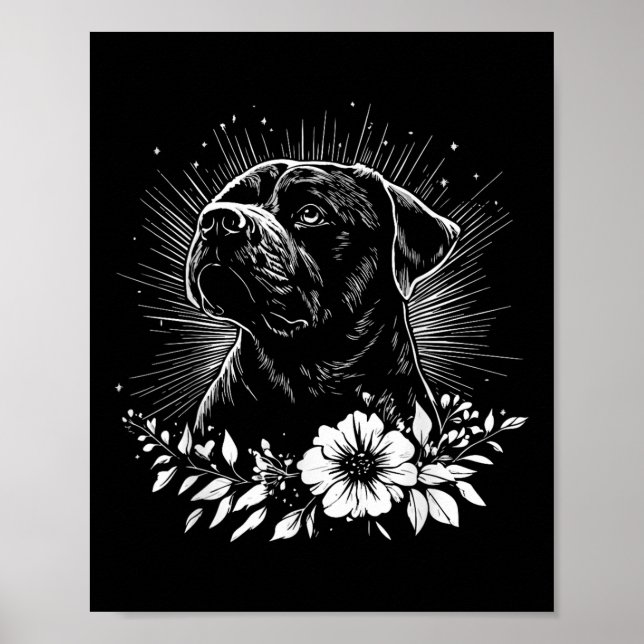 Retro Rottweiler Dog Lover Tattoo Style Poster (Vorne)