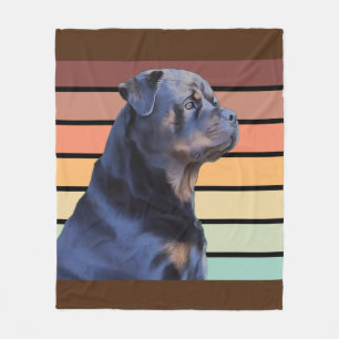 Retro Rottweiler Fleecedecke