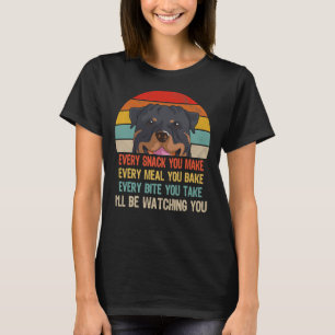 Retro Rottweiler jeden Snack, den Sie machen jede T-Shirt