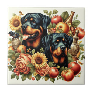 Retro Rottweiler Malerei Fliese