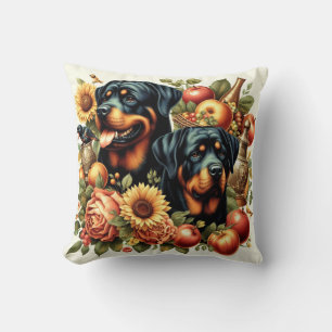 Retro Rottweiler Malerei Kissen