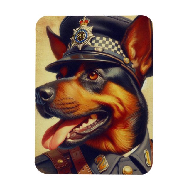 Retro Rottweiler Malerei Magnet (Vertikal)