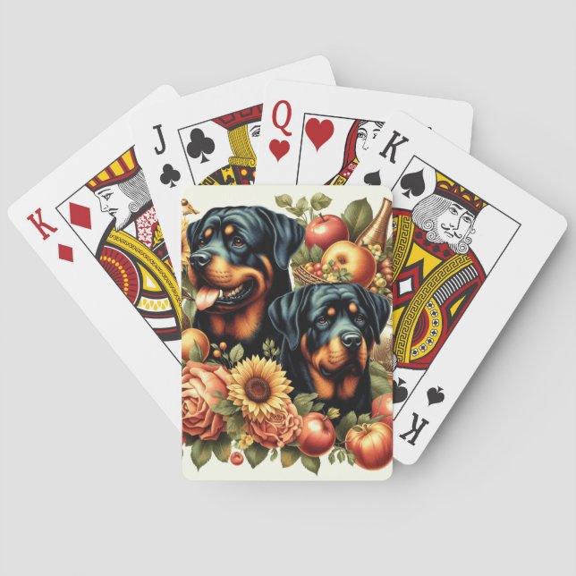 Retro Rottweiler Malerei Spielkarten (Rückseite)