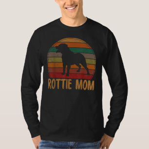 Retro Rottweiler Mama Rott Dog Mutter Haustier Rot T-Shirt