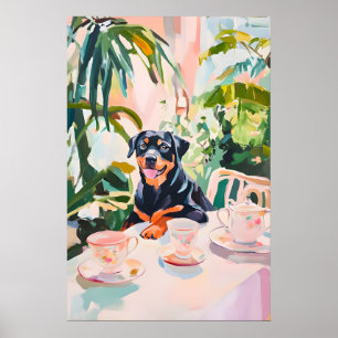 Retro-Rottweiler-Plakat, Rottweiler-Ölgemälde Poster