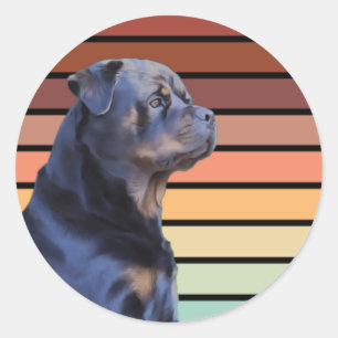 Retro Rottweiler Runder Aufkleber