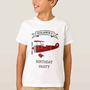 Retro-Rotweihnachtsfeier im Vintage-Flugzeug T-Shirt