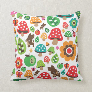 Retro Rotwild der niedlichen Blume des Kissen