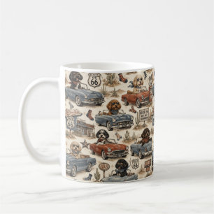 Retro Route 66 Cockapoo Tasse