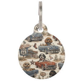 Retro Route 66 Hund Haustiermarke