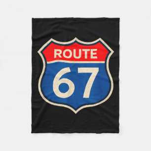 Retro Route 67 Meme Sechs Sieben Aura Energie Numm Fleecedecke