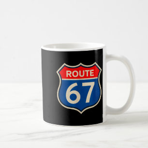 Retro Route 67 Meme Sechs Sieben Aura Energie Numm Kaffeetasse