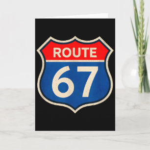 Retro Route 67 Meme Sechs Sieben Aura Energie Numm Karte
