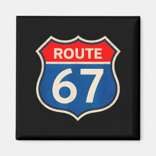 Retro Route 67 Meme Sechs Sieben Aura Energie Numm Magnet