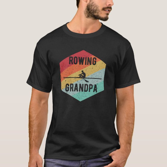 Retro Rowing Opa 70's Rowers Geschenk T-Shirt (Vorderseite)