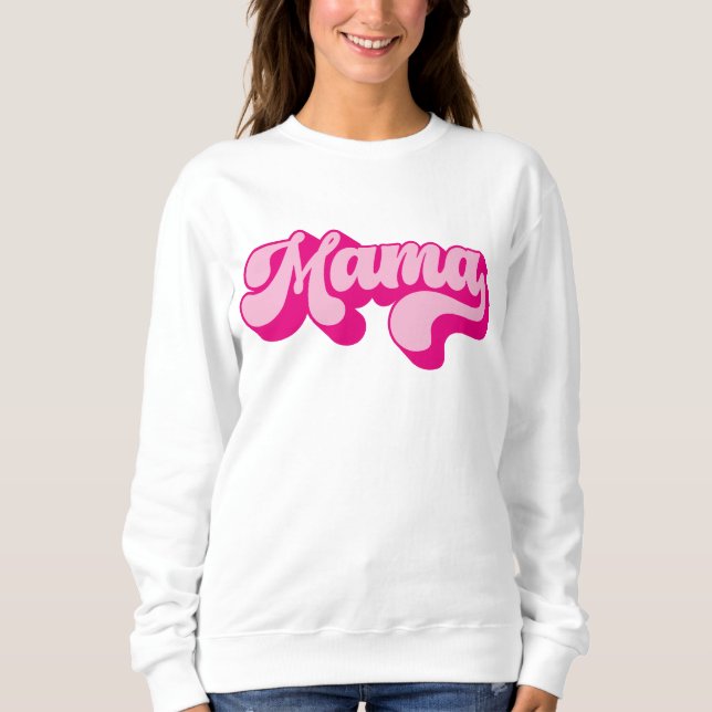 Retro Royal Lila Mama Sweatshirt (Vorderseite)