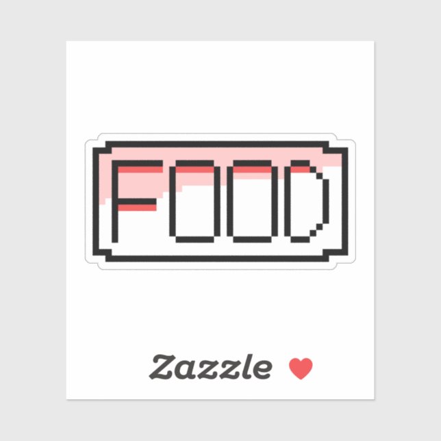 Retro-RPG-Pixel-Art – Chat-Box ‚Essen‘ Aufkleber (Blatt)