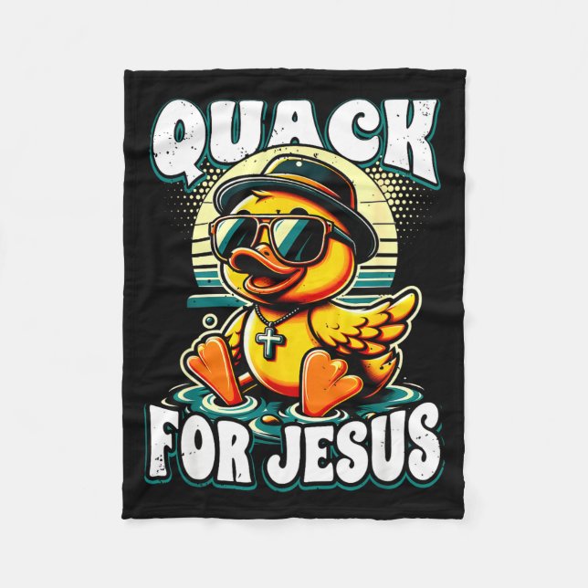 Retro Rubber Duck Christian Rubber Ducky Quacks Fo Fleecedecke (Vorderseite)