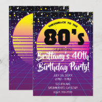 Retro-Rücklauf zum Lila Gelben Sun-Party der 80er