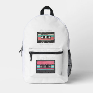 Retro-Rucksack im Vintage-Stil der 90er Bedruckter Rucksack