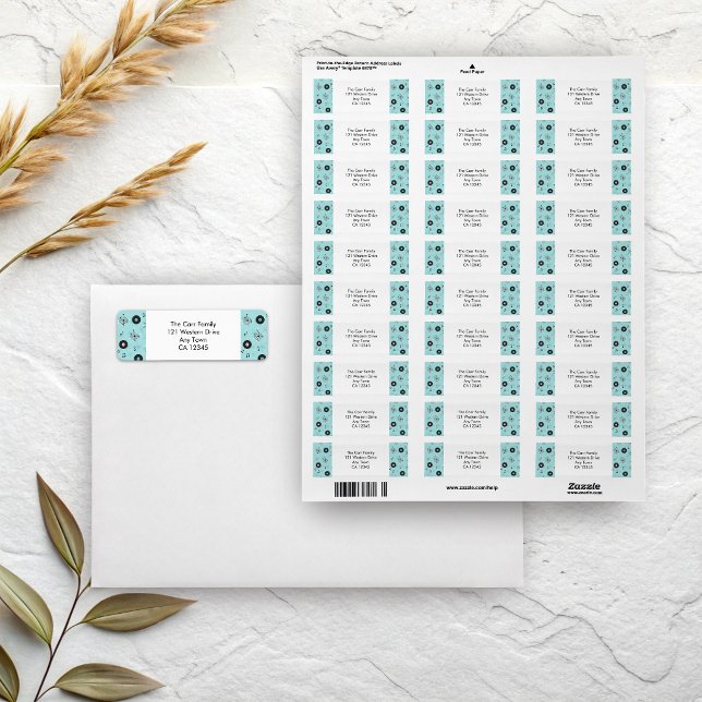 Retro-Rücksendeadresse (Retro 50s theme return address labels)