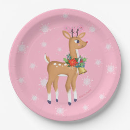 Retro Rudolph Reindeer Papierplatte Pappteller
