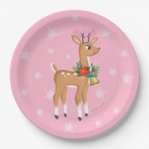 Retro Rudolph Reindeer Papierplatte Pappteller