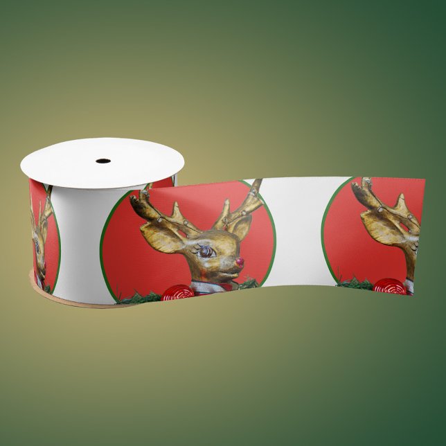 Retro Rudolph Satin Ribbon Satinband (Von Creator hochgeladen)