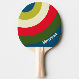 Retro Rugby Kreis Streifen mit Namen Tischtennis Schläger