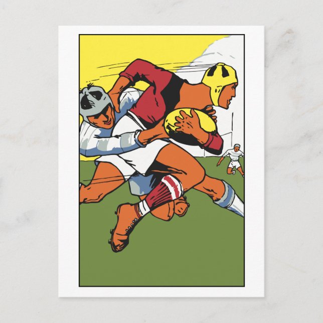 Retro Rugby-Meisterschaft Postkarte (Vorderseite)