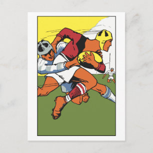 Retro-Rugby-Meisterschaftswerbung Postkarte