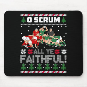 Retro Rugby O Gedränge All ihr Gläubigen Hässliche Mousepad