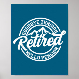 Retro Ruhestand Auf Wiedersehen Anspannung Hallo R Poster