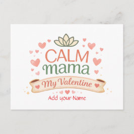 Retro Ruhige Mama Mein Valentinstag Lotus-Herzen  Feiertagspostkarte