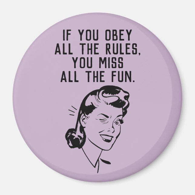 Retro Rule Breaker Woman Magnet (Vorne)