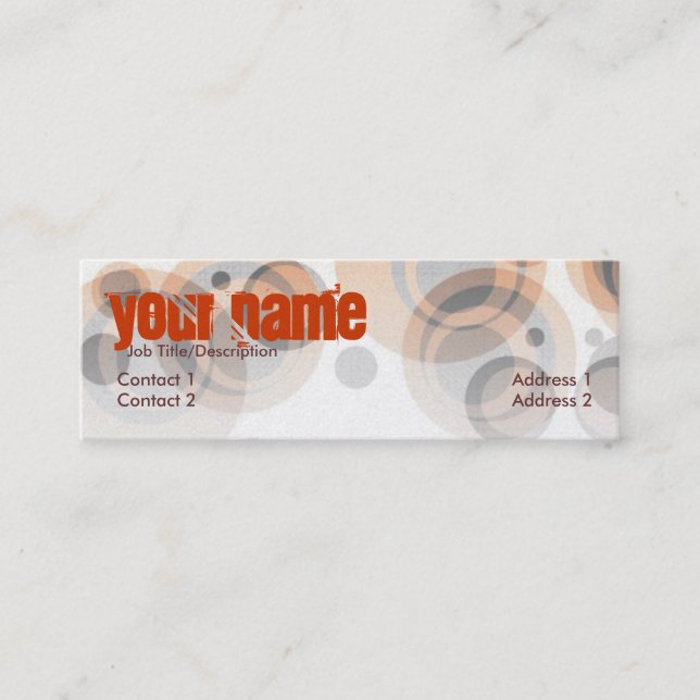 Retro rundet Mini Business Card Mini Visitenkarte (Vorderseite)