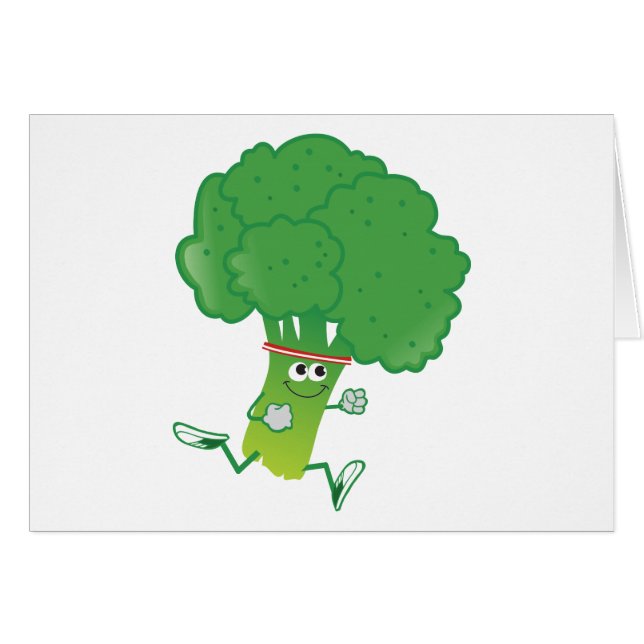 Retro Running Broccoli (Vorderseite (Horizontal))