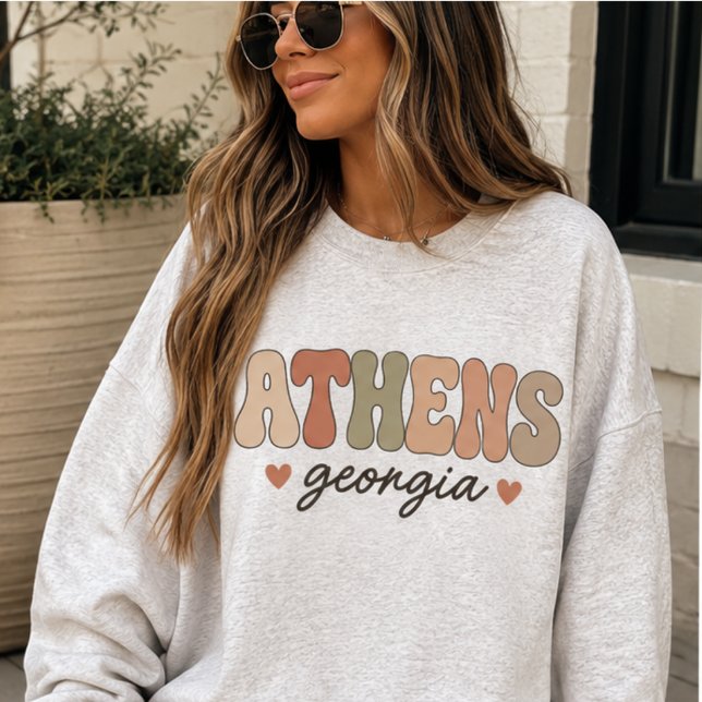 Retro Rustic Athens Georgia Stadtname Sweatshirt (Von Creator hochgeladen)