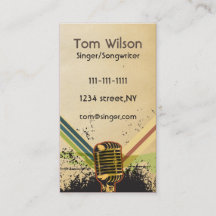 Retro Rustic Mikrofon Sängermusik Visitenkarte