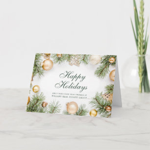 Retro Rustic Weihnachtsschmuck Firmengrüße Feiertagskarte