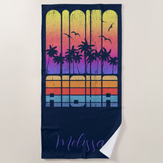 Retro-Rustikal-Aloha-Palm-Beach-Haus-Urlaub Strandtuch