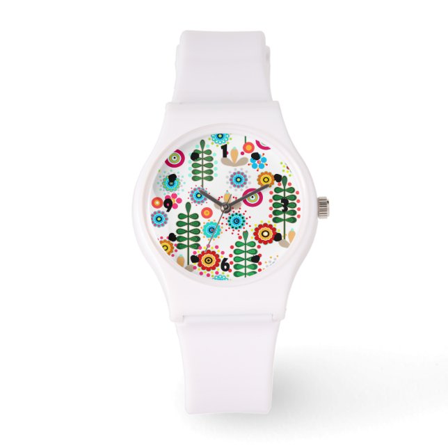 Retro, rustikal, Folklore Armbanduhr (Vorderseite)