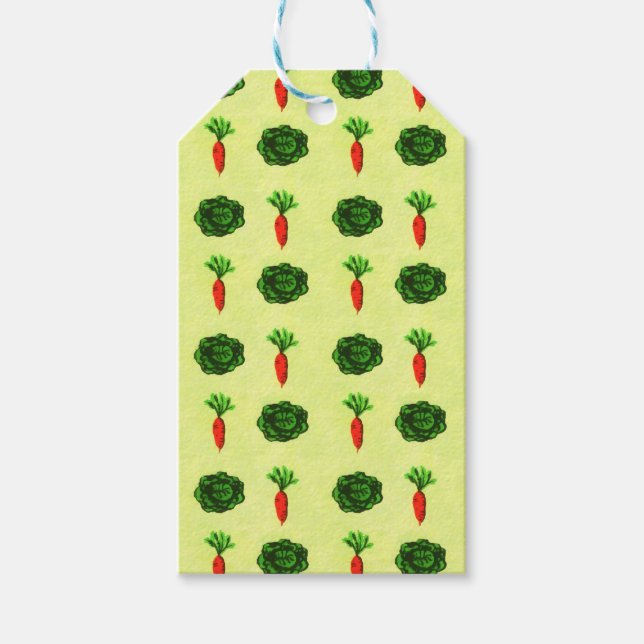 Retro Rustikale Vegetation Gemüsegarten Geschenkanhänger (Vorderseite)