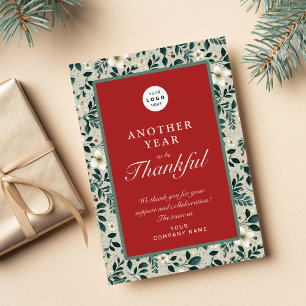 Retro rustikales, heilig rotes Firmenlogo Feiertagskarte