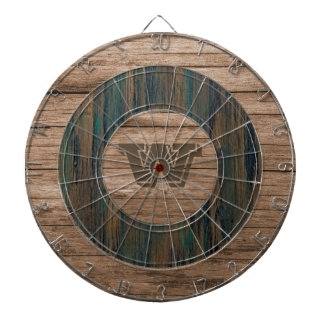 Retro Rustikales Mit Monogramm Holz Dartscheibe