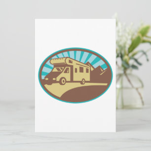 Retro-RV-Campervan-Bergabenteuer Vintage-Sonne Einladung
