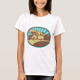 Retro-RV-Campervan-Bergabenteuer Vintage-Sonne T-Shirt