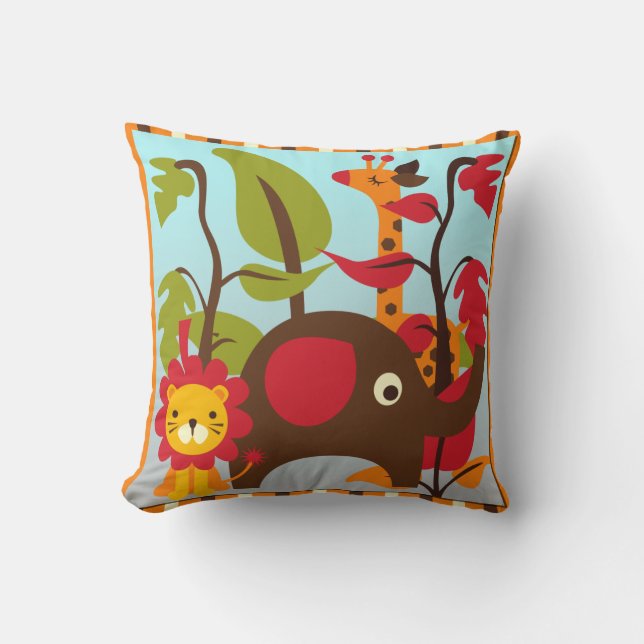 Retro Safari-Kissen Kissen (Vorderseite)